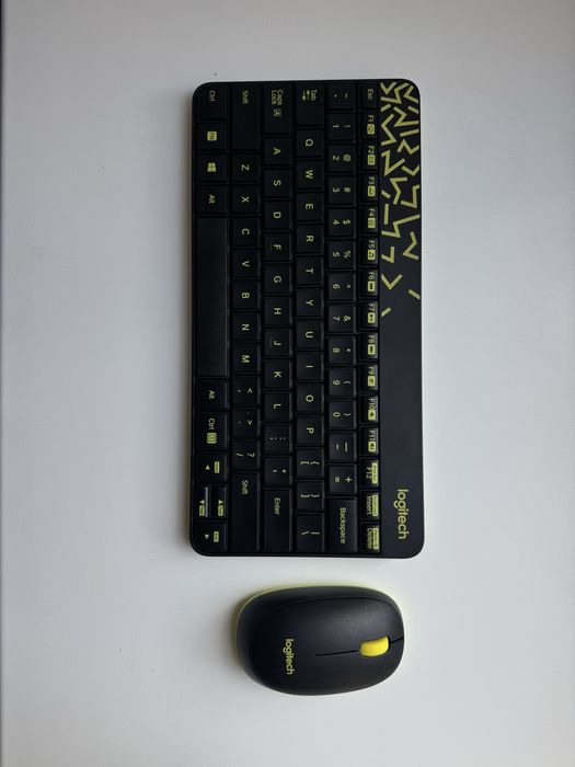 Logitech MK240 Nano zestaw Mysz Klawiatura Bezprzewodowe czarno-żółty