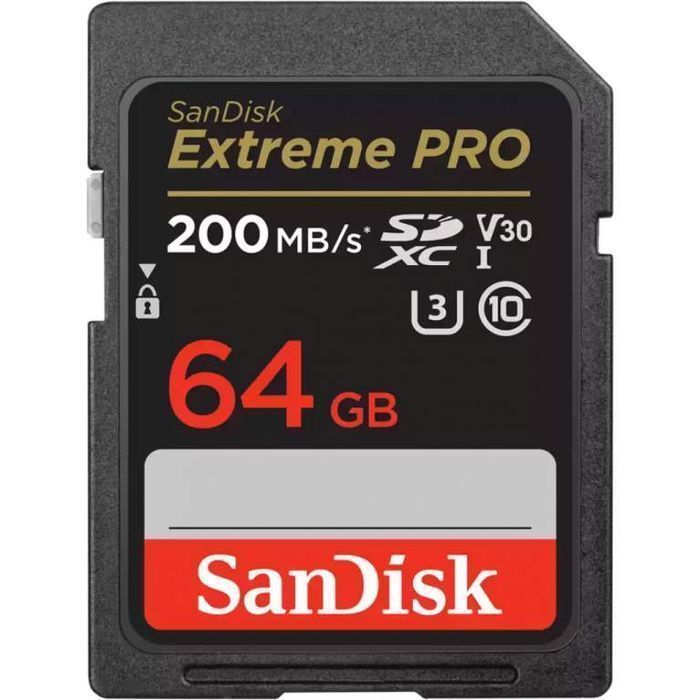 Sandisk SDXC Extreme Pro 64GB 200MB/s V30 UHS-I U3 - Cyfrowe.pl Łódź