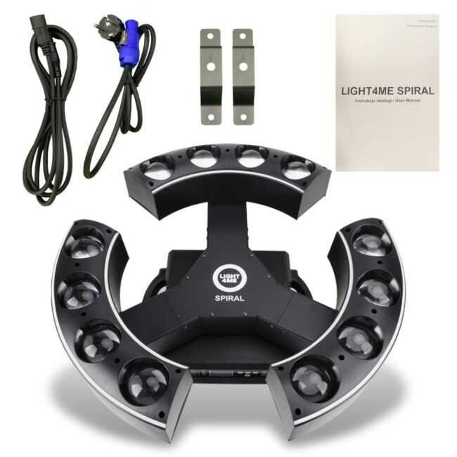 LIGHT4ME SPIRAL ruchomy efekt oświetleniowy LED DMX rotacja 12x20W