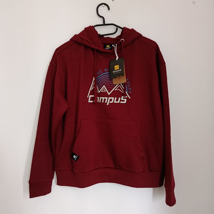 Campus nowa bordowa bluza damska  z kapturem S