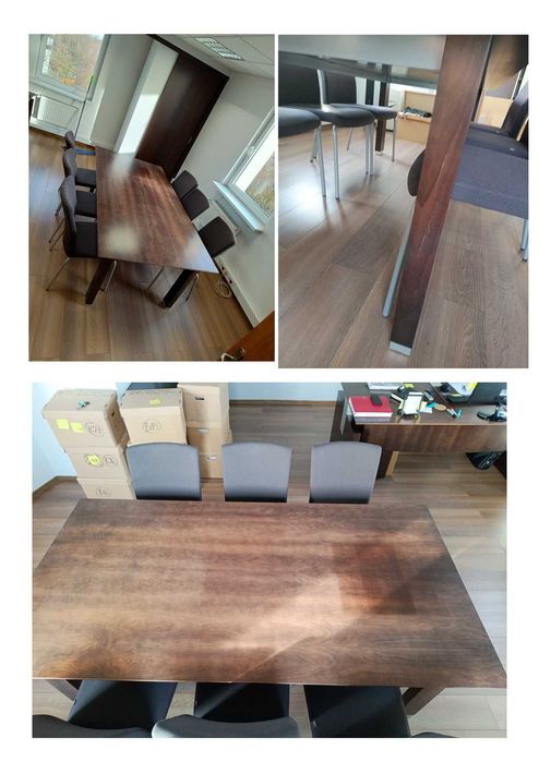 Zestaw mebli gabinetowych (drewno), ciemny orzech