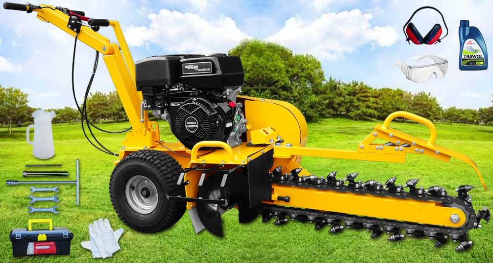 KOPARKA ŁAŃCUCHOWA do wykopu rowów pod kable rury 15KM WYKOP 100X600MM