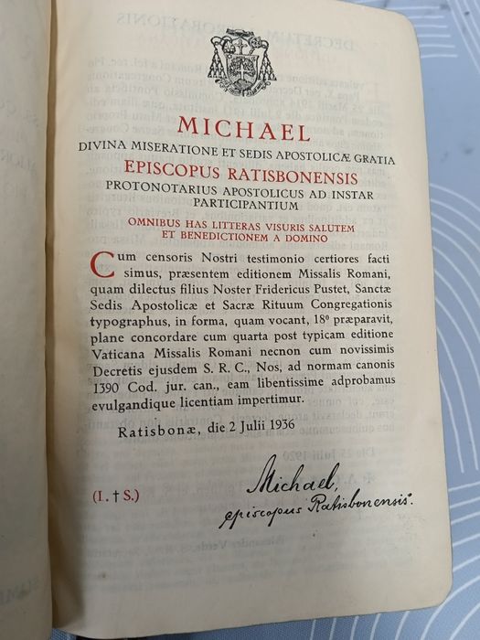 Mszał rzymski po łacinie 1936