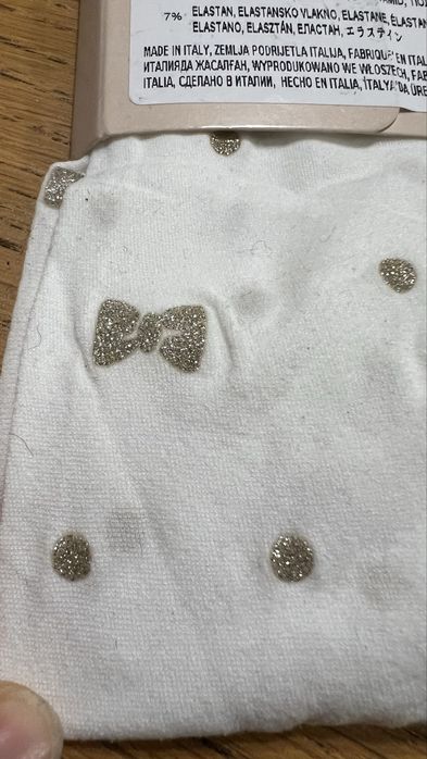 Mikrofobra rajstopy brokat kokardy calzedonia kids dziewczynka 92 cm