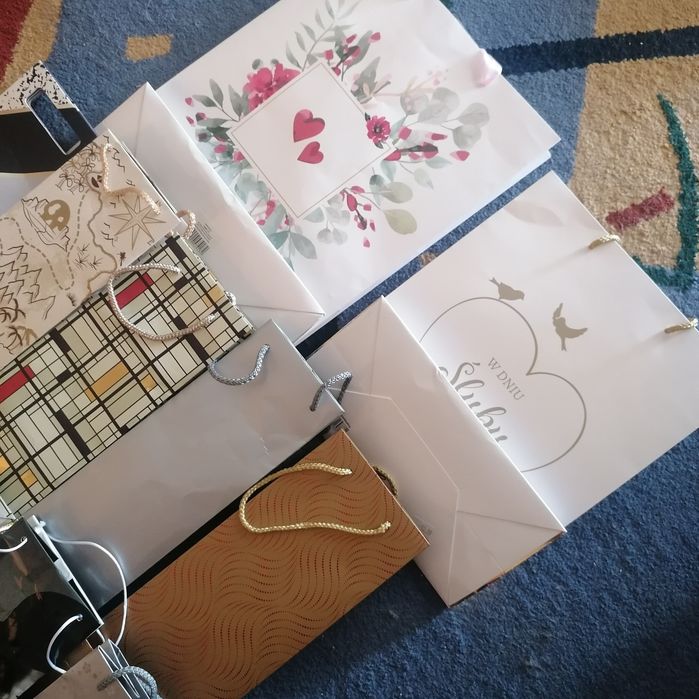 Torebki prezentowe na wina, w dniu ślubu, serca 11 sztuk