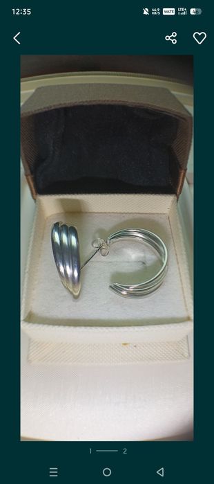 Srebrne kolczyki 925 sztyfty dwie pary nowe