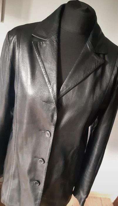 Skórzana kurtka damska przedłużana Identify z USA, nowa L