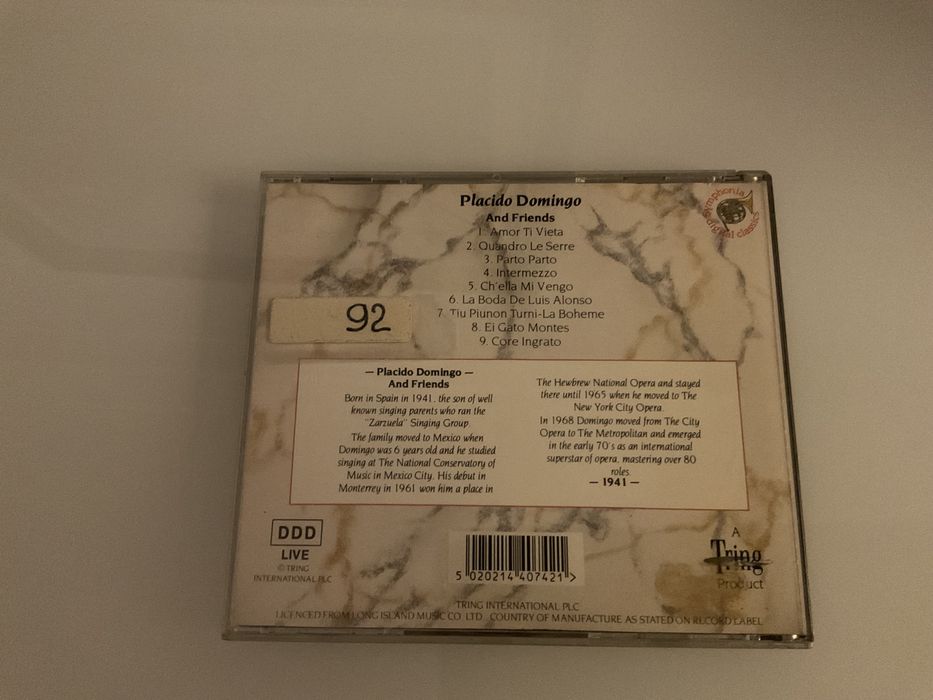 Pkacido Domingo,And Friends,em CD.