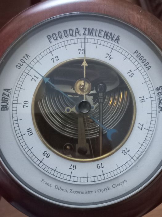 Stary barometr - sygnowany Franz Dibon Cieszyn