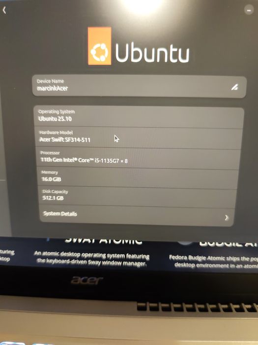 Acer swift 3 16gb ram 512ssd