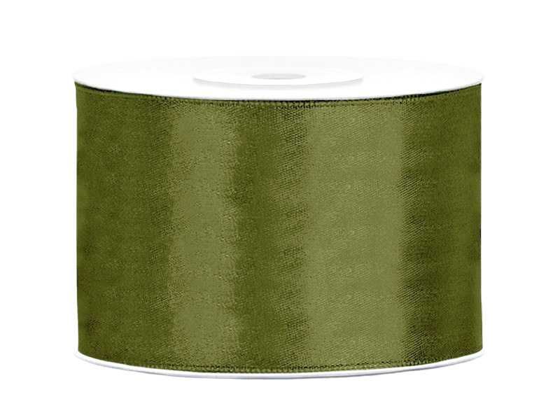 Wstążka satynowa 5cm/25m OLIWKOWA