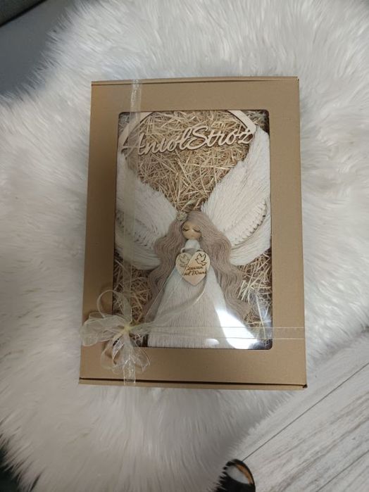 Anioł Stróż, makrama, chrzeest, komunia, prezent