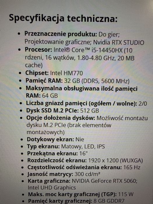 Asus F16 Gaming Nowy  zobacz!