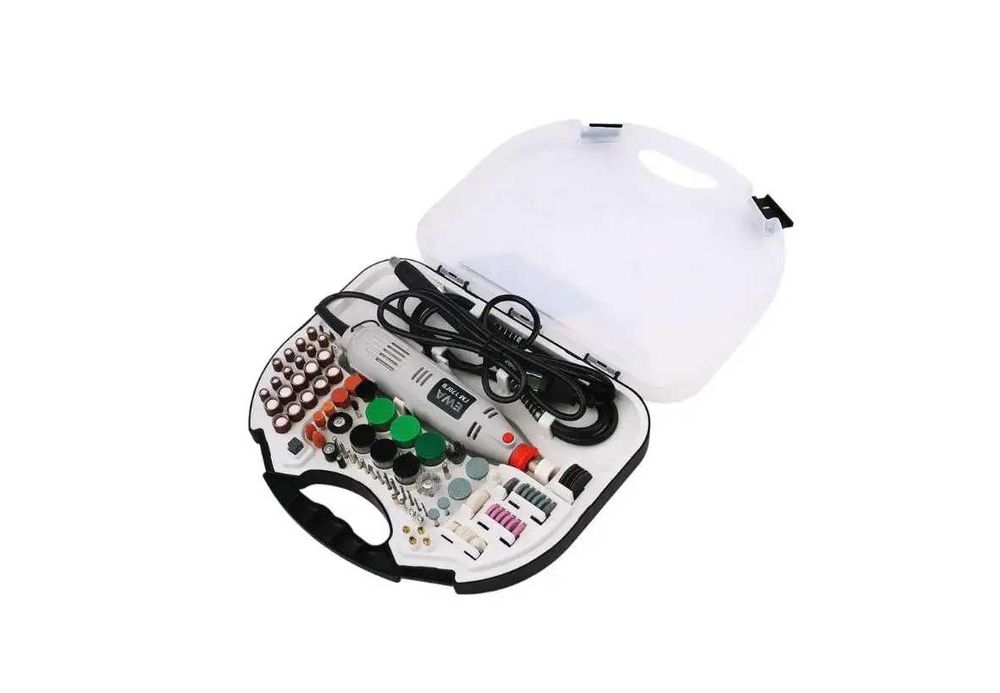 Електрична пряма шліфмашина Ewa 170 Вт з набором насадок (210 шт.)