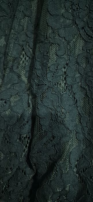 Vestido comprido verde escuro S/M em renda