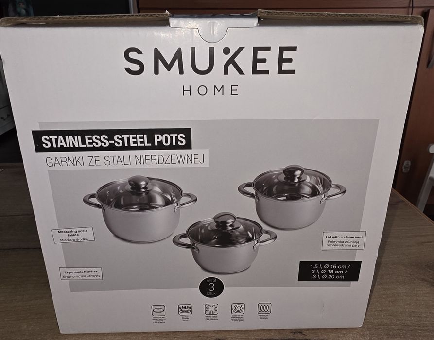 Nowy Zestaw  garnków Smukee 6 elementów
