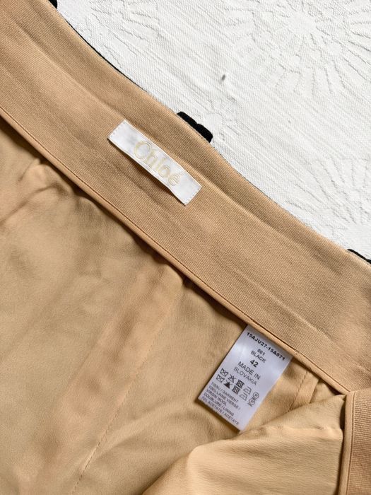 Chloe Wool-Crepe Mini Skirt A-Line Черная Шерстяная Мини Юбка Трапеция