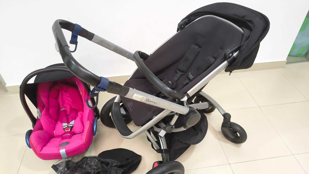 Carrinho bébé Quinny + Ovo + Capa de chuva