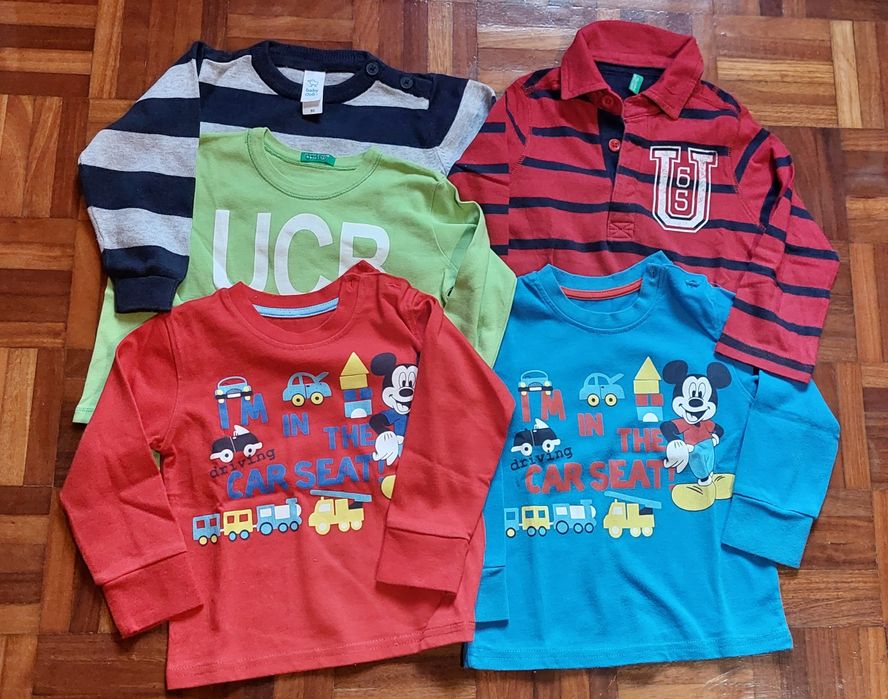 Lote de 5 sweats e 1 Parka reversível 2/3 anos