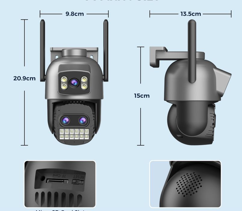 Wi-Fi камера 10 МП Besder A22Y з двома об’єктивами