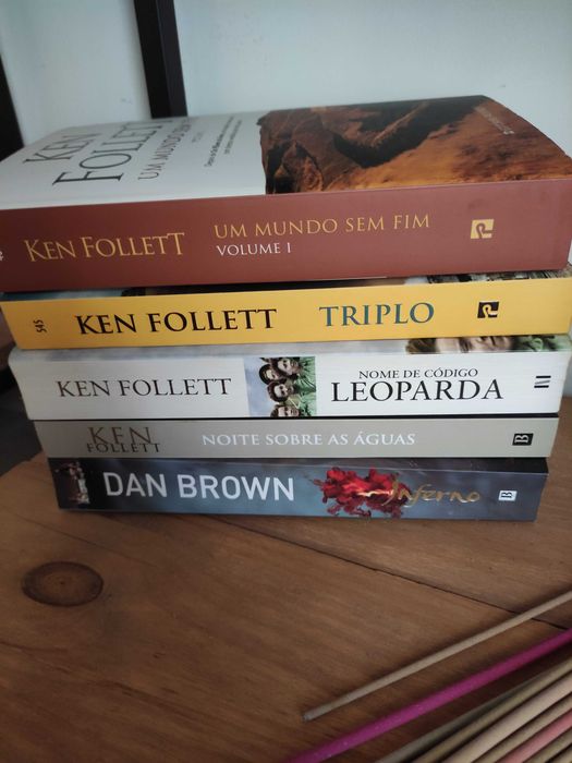 Livros Ken Follett e Dan Brown