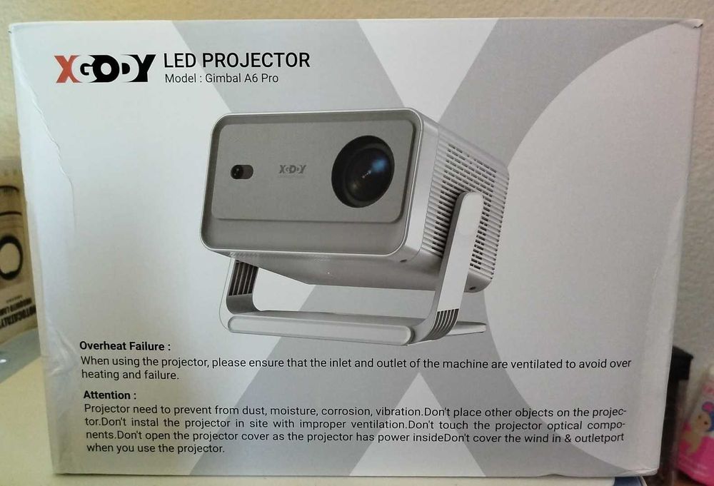 Projetor XGODY Gimbal A6 Pro Android 11 Full HD 1080P WiFi 6 Autofocus