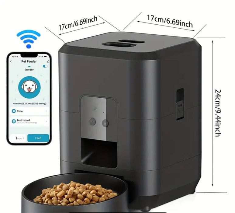 Dispensador Automático de Comida para Gatos Inteligente WiFi