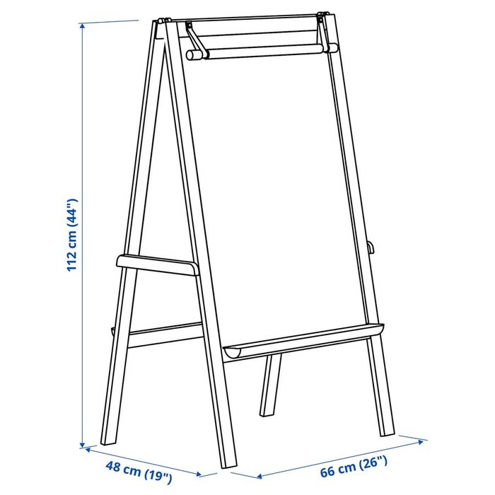 Cavalete Infantil IKEA MÅLA com Quadro Branco e Quadro de Giz + Extras
