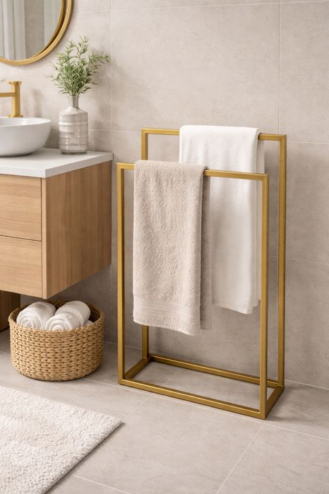 Wieszak łazienkowy szczotkowane zloto