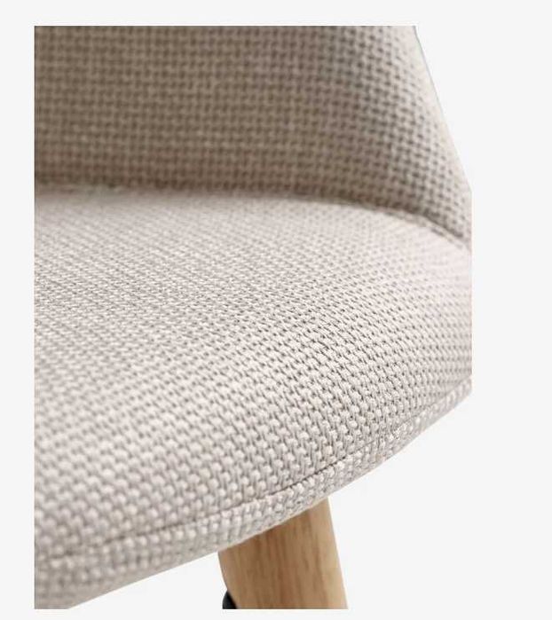 Cadeira sala jantar ADSLEV tecido bege/cor carvalho natural