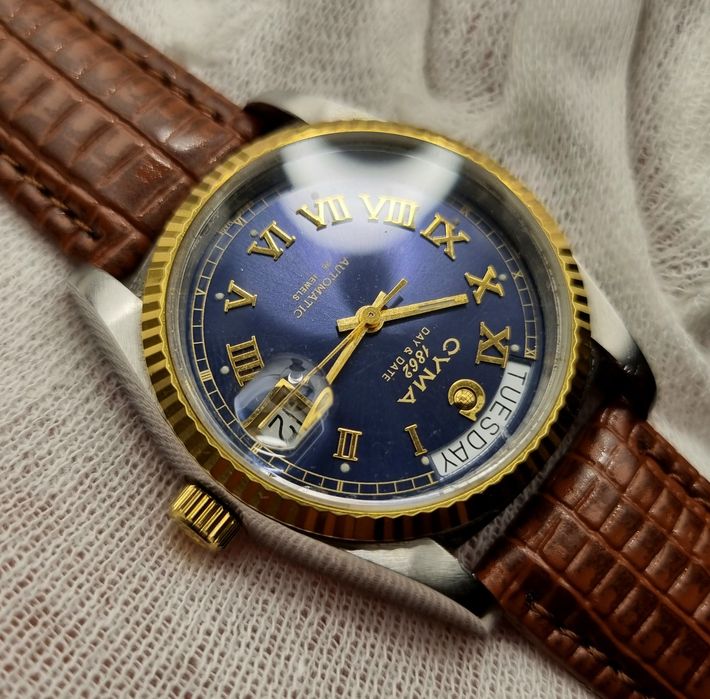 Zegarek Męski Cyma President Day Date  lata 1990 ! 36 mm styl rolex !