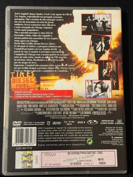 DVD do filme 24 horas para matar