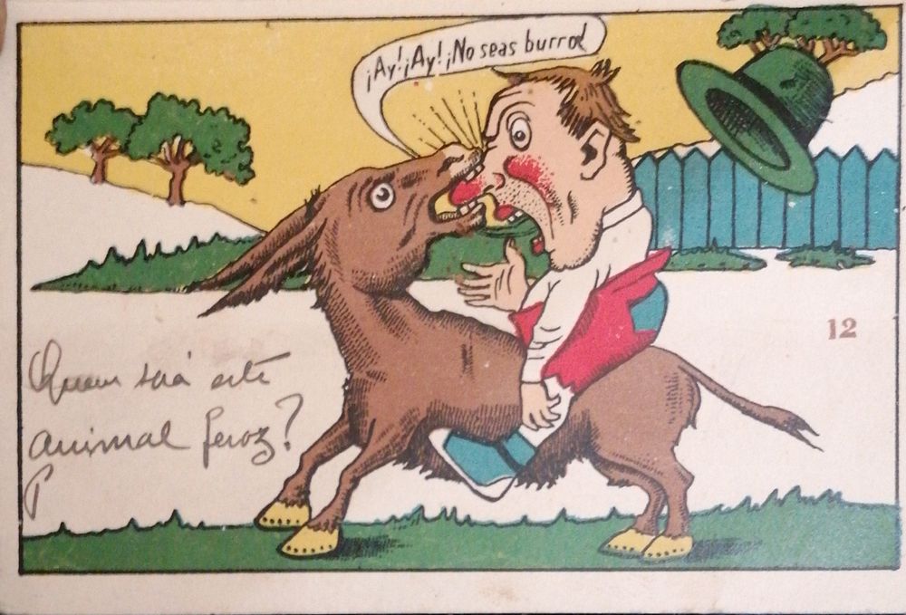 Postal Antigo "Metamórfico" Hergara - Humor (Anos 30/50)