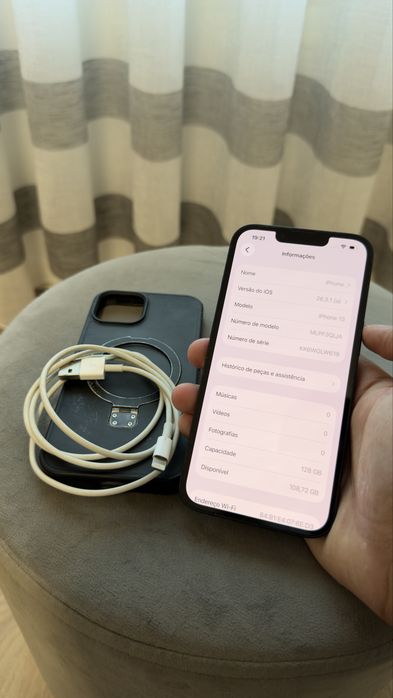 Aceito trocas/retomas. Apple iPhone 13 128GB 77% "meia-noite" + capa e cabo