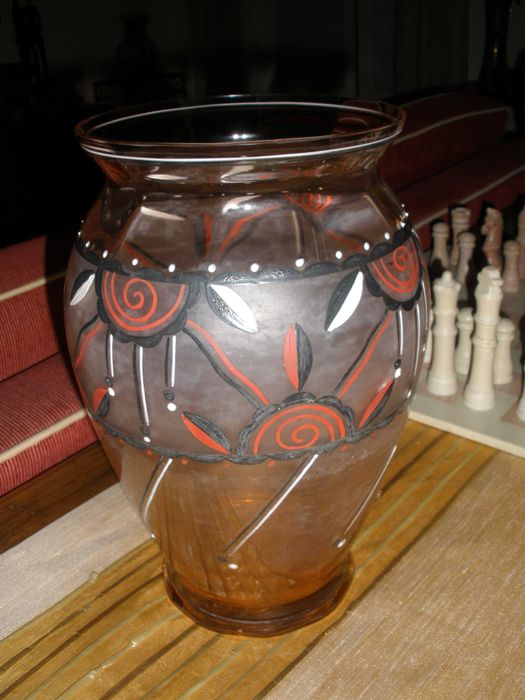 Grande Jarra Art Decô em vidro fosco