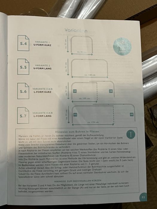Drążek prysznicowy/wannowy