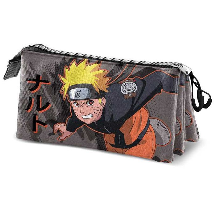 Naruto Porta lapis com 3 compartimentos