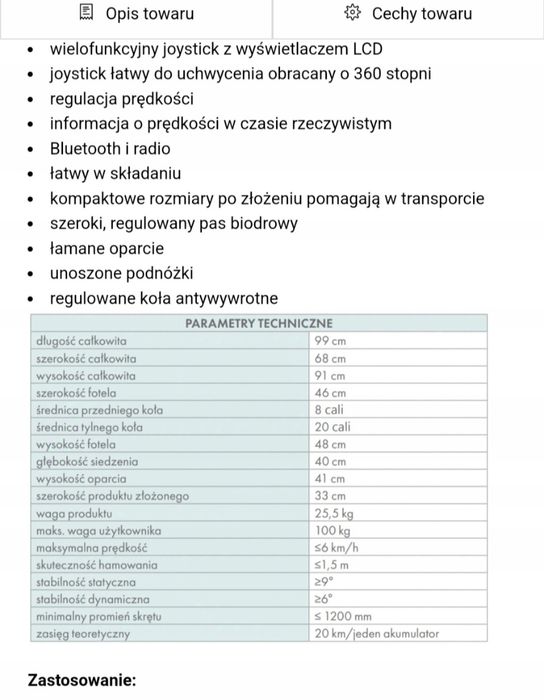 Wozek elektryczny inwalidzki