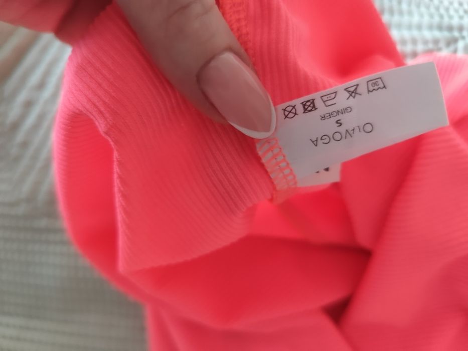 Body prążkowane z napami Ginger Neon Pink