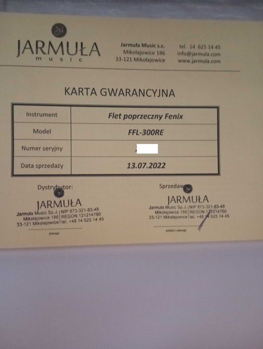 Flet poprzeczny Fenix FFL - 300RE szkoła muzyczna