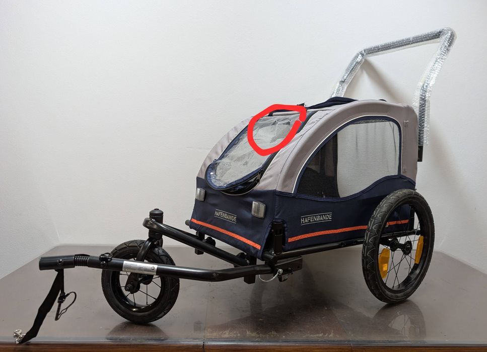 HAFENBANDE Przyczepka Rowerowa Jogger 2w1 dla psa do 25kg Cabby M 125x67x105cm Po Zwrocie
