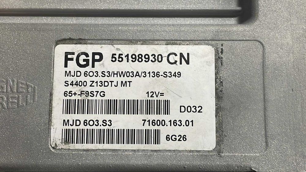 55568383 KZ/MJD603.S3 55568385 Блок управления Opel CORSA D 1.3