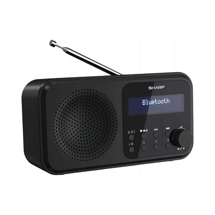 outlet radio sieciowo-bateryjne bluetooth dab+ fm sharp dr-p420 czarny