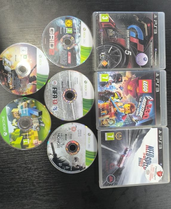Conjunto de 3 jogos PlayStation 3+5 cds danificados