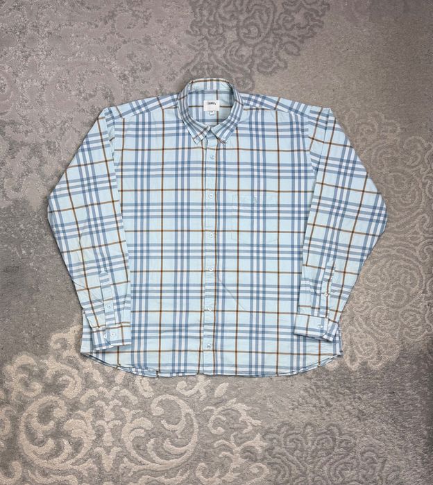 Koszula Burberry London W Kratę Baby Blue Nowa Kolekcja