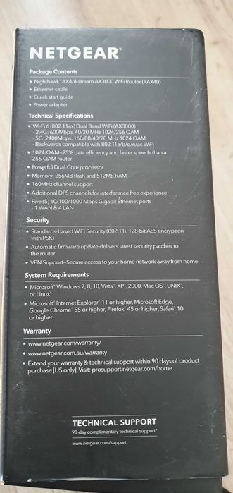 Router Netgear Nighthwak AX4 RAX40 ax3000 Wi-Fi 6