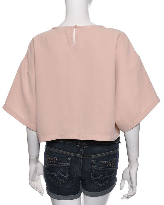 ASOS bluzka oversize krótki rękaw pudrowy róż r 40
