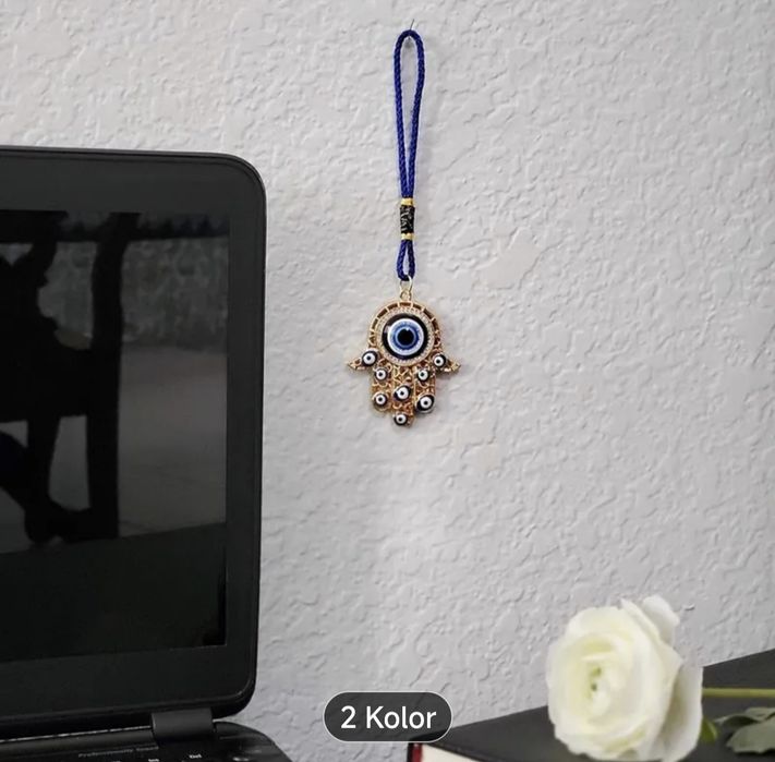 Złoty Turecki wiszący Amulet dłoni Fatimy
