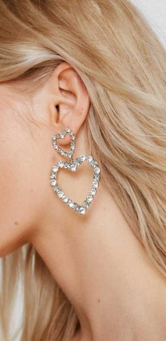 ASOS/Bogato zdobione, duże kolczyki z Londynu, serca, NOWE