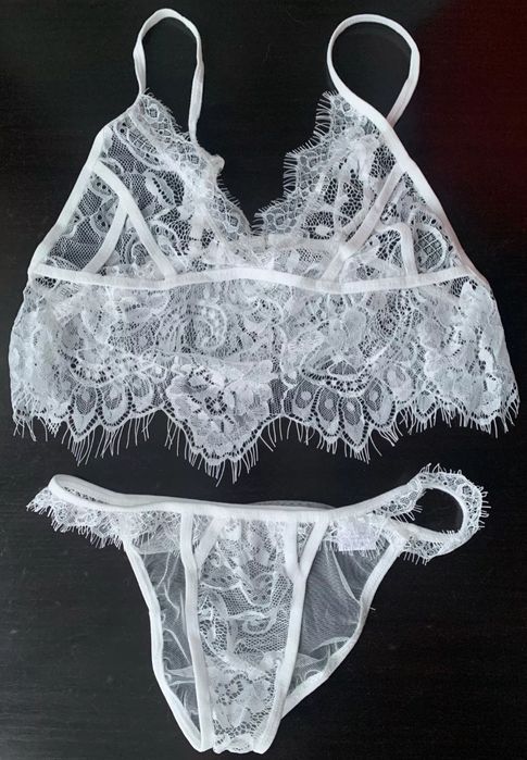 Nowy Komplet Bielizny.Bikini, Stanik,Biustonosz,Majtki,Biały,Czarny
